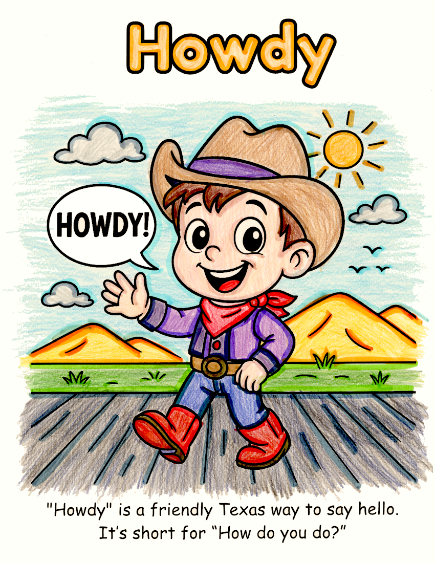 Texas Howdy coloring fun